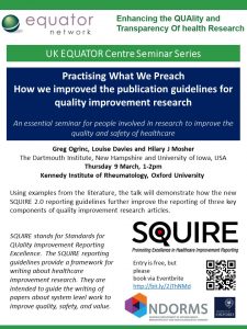 UK EQUATOR Centre Seminar Series flyer